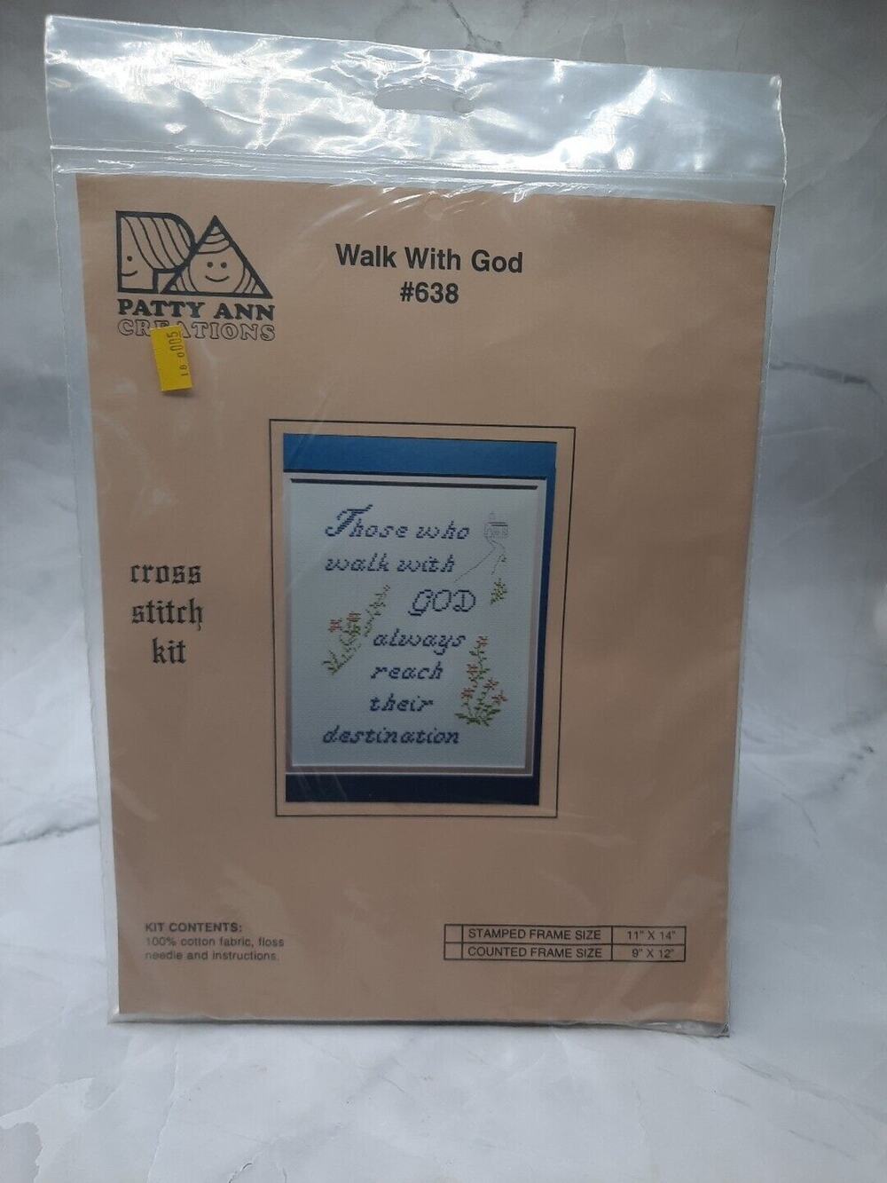 Patty Ann Creations Cross Stitch Kit Walk With God 638 Floral